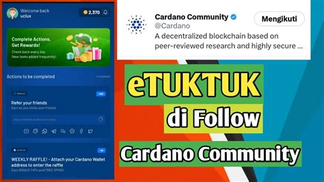 Etuktuk Update Gass Nih Bang Project Mantap Di Follow Cardano