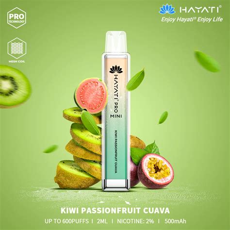 Kiwi Passionfruit Guava Hayati Pro Mini 600 Puff Disposable Vape Cryst