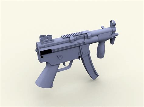 Mp5 Auto Submachine Gun 3d Model Object Files Free Download Cadnav