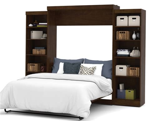 Bestar Pur Collection 115 Queen Wall Bed And Storage Combo