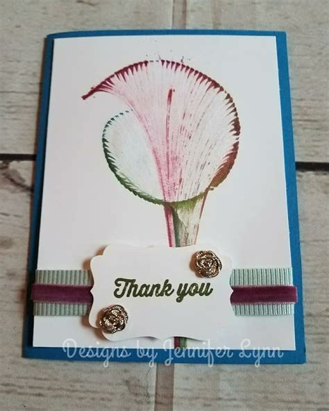 A Thank You Card With A Pink Flower On It