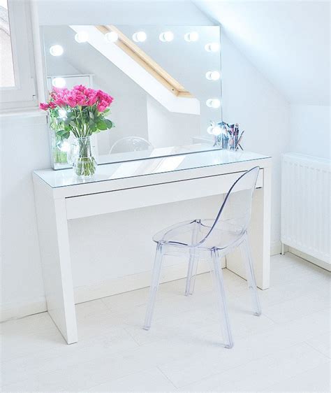 Dressing table is used to keep your cosmetic product. Makeup Storage Ideas | Ikea Malm makeup vanity with mirror