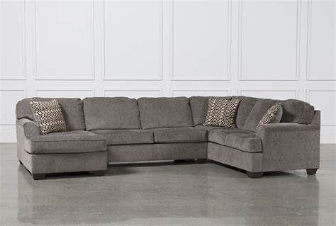 Loric Smoke 3 Piece Sectional Wlaf Chaise Living Spaces Furniture 3