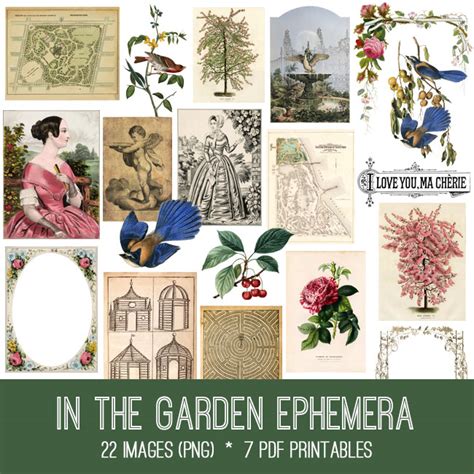 In The Garden Ephemera Images Kit Graphics Fairy Premium
