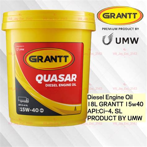 18 Liter Grantt Quasar 15w40 Turbo Diesel Engine Oil Apici 4sl 18l