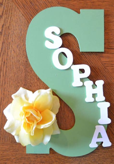 The price shown is for one letter. YELLOW FLOWER Theme- Personalized 13.5" Hand Painted ...