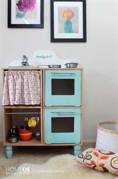 Remodelaholic Cute And Easy Kids Play Kitchen From A Cube