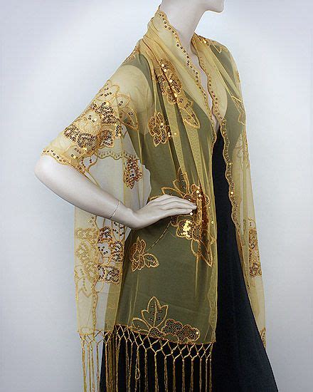 This Gold Embellished Flowery Evening Wrap Is A Classy And Elegant