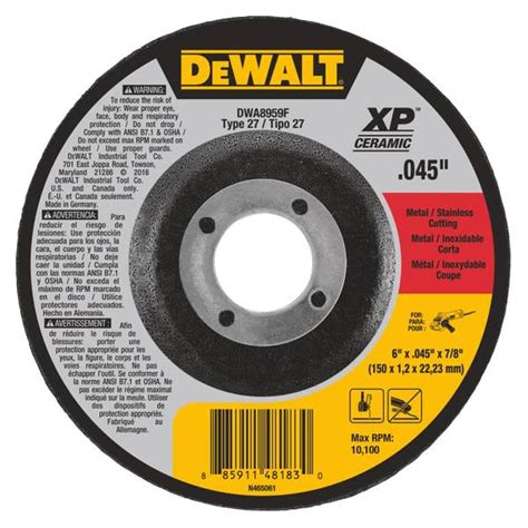 Dewalt 6 Metalstainless Cutting Wheel Dwa8959f Blains Farm And Fleet