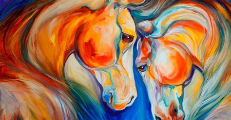 Daily Paintings ~ Fine Art Originals By Marcia Baldwin Horse Heart Twins Equine Original Oil