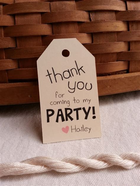 25 Thank You For Coming To My Party Tags Custom Party Favor Etsy Canada