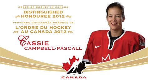 Cassie Campbell Pascall 2012 Order Of Hockey In Canada Honouree