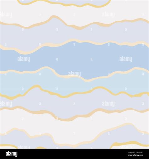 Seamless Pattern With Wavy Lines Blue Pastel Cute Background Vector