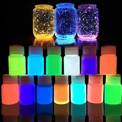 13 Colors Acrylic Paint Glow In The Dark Luminous Glowing Paint Pigment