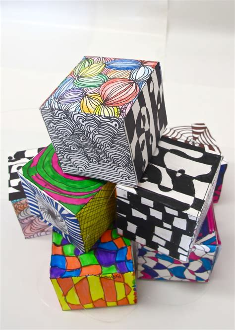 Op Art Cubes Art Cube Kids Art Projects Visual Art Lessons