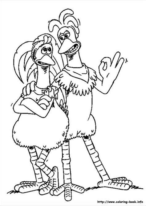 Chicken run coloring pages template. Ginger and Rocky from Chicken Run coloring page | Coloring ...