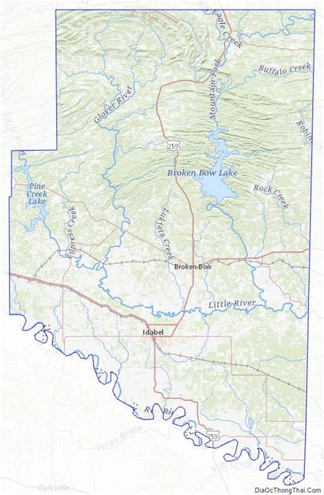 Map Of Mccurtain County Oklahoma