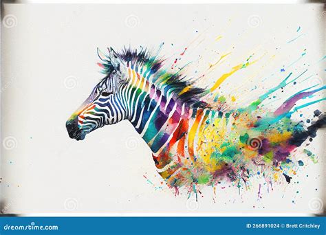 Rainbow Zebra Stock Illustration Illustration Of Splashes 266891024