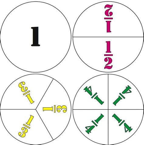 Heres A Large Set Of Ready Made Fraction Circles For One Whole Halves