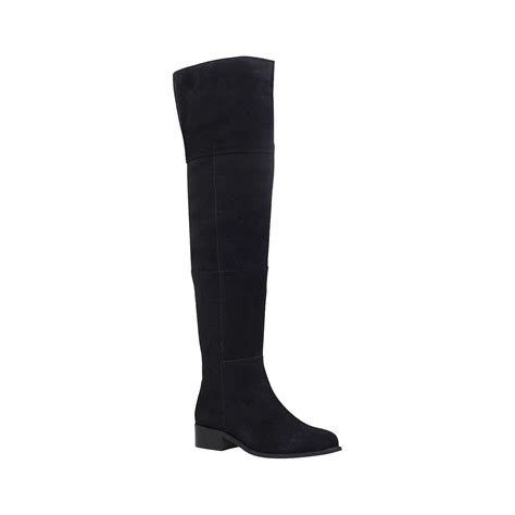 Carvela Point Over The Knee Boots Black Suede Over The Knee Boots