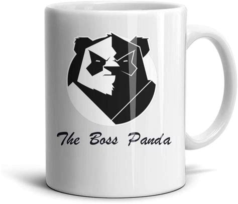 Fsvda Coffee Mugs 11oz The Boss Panda White And Black White Drinks Cup Home And Kitchen