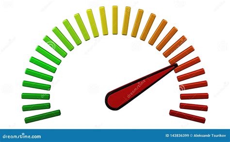 Escalation Meter With Black And Red Arrow 3d Rendering Stock