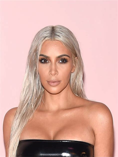 It seems to be a shade she keeps returning to! Kim Kardashian Debuts Blonde Hair at New York Fashion Week ...