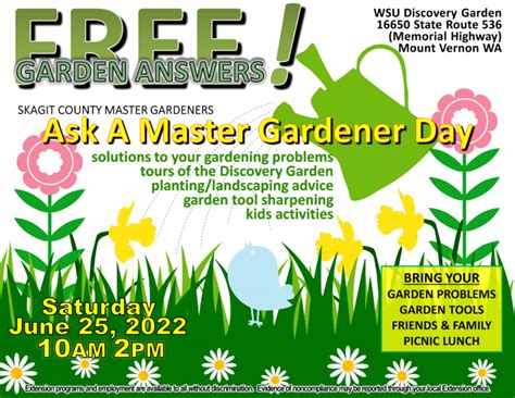 Ask A Master Gardener Day Discovery Garden Open House Skagit County