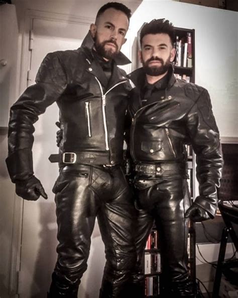 Masculineleather Tough Looking Couple In Leather Mens Leather