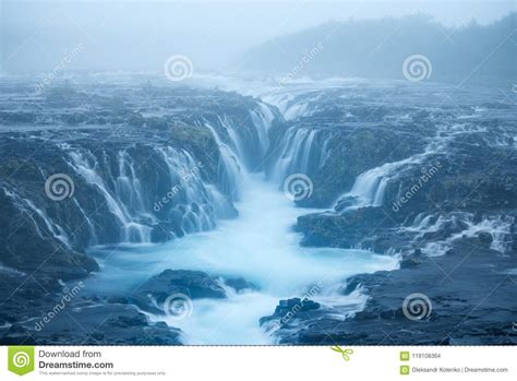 Landscape With Bruarfoss Waterfall In Iceland Stock Photo Image Of