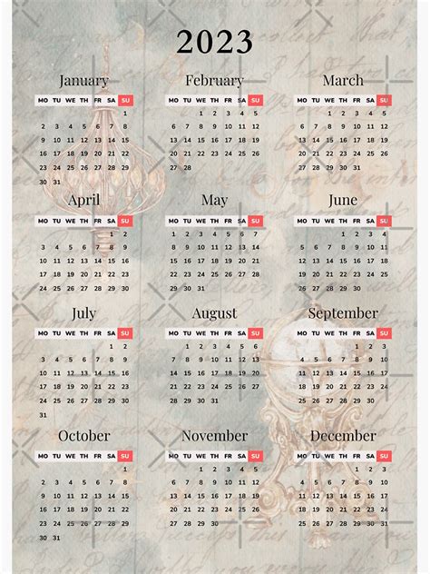 2023 Kalender Druckbar 2023 Druckbarer Kalender Druckbarer Kalender