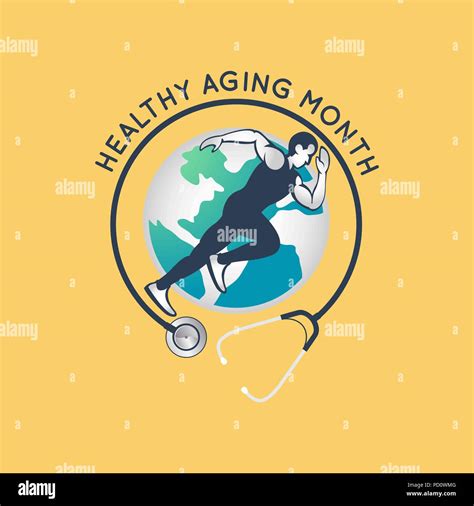 Healthy Aging Month Vector Logo Icon Illustration Stock Vector Image And Art Alamy