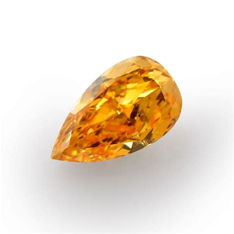 153 Carat Fancy Vivid Yellow Orange Diamond Pear Shape