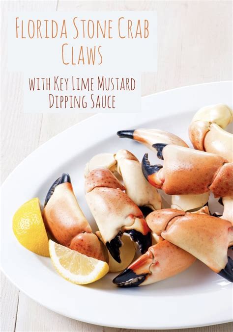 Florida Stone Crab Claws With Key Lime Mustard Dipping Sauce Crab
