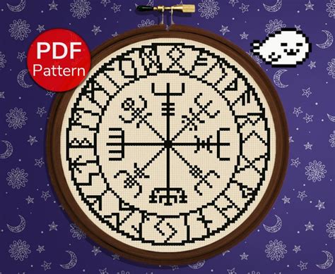 Cross Stitch Pattern Vegvisir Runes Viking Compass Etsy
