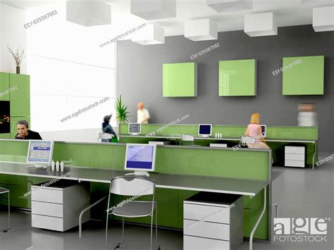 The Modern Office Interior Design 3d Render Stock Photo Picture And