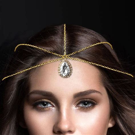 gold indian bridal jewelry white forehead jewelry clear etsy head tiaras hair jewels