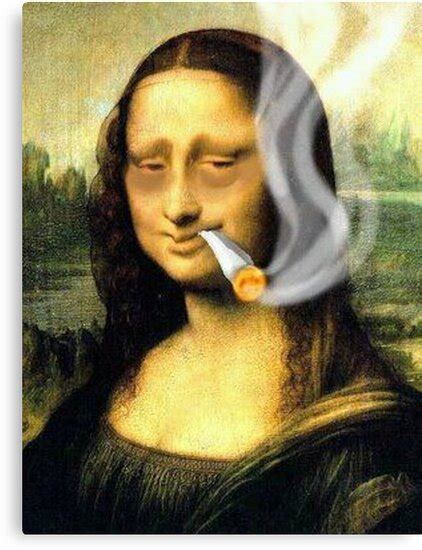 Mona Lisa Smoking Canvas Prints By Glpkw Redbubble