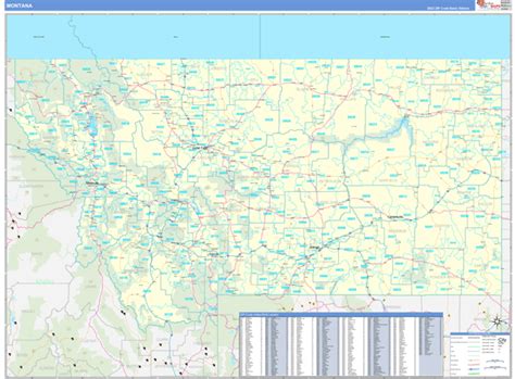 Montana 5 Digit Zip Code Maps Basic