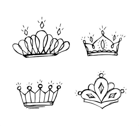 Premium Vector Hand Drawn Luxurious Royal Crowns In Doodle Or Sketch