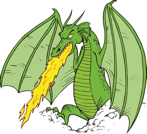 Cartoon Dragon Breathing Fire Pa Times Online