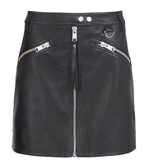 Allsaints Black Tarren Biker Mini Skirt Harrods Uk
