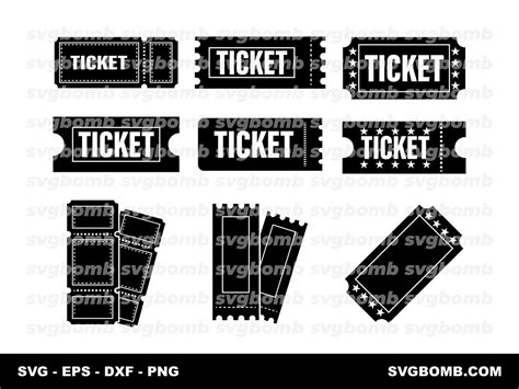 Ticket Svg Bundle Ticket Silhouette Blank Ticket Set