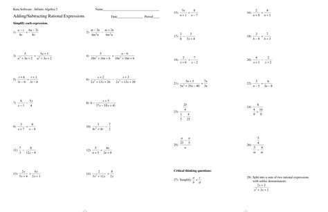 Https://tommynaija.com/worksheet/adding And Subtracting Rational Expressions Worksheet Answers