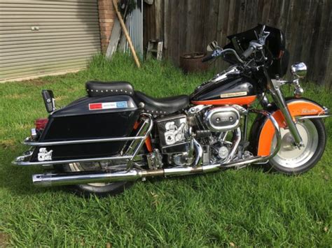 1979 harley davidson flh shovelhead ghost flames on tanks & bags 4000 miles on new top end. 1977 Harley Davidson Shovelhead FLH Electra Glide Matching ...