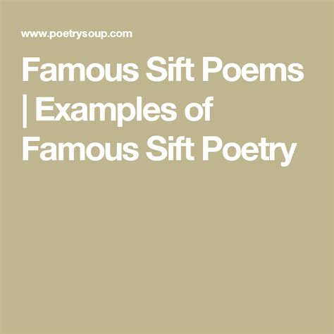 famous sift poems examples of famous sift poetry poems poetry famous