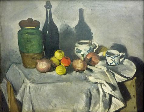 Still Life With Fruit And Crockery 1869 71 Painting By Paul Cezanne