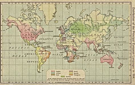 Eurolanguagedist1914 1763×1120 Pixels Antique World Map Map