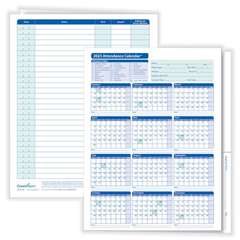Printable 2023 Attendance Calendar Printable Calendar 2023