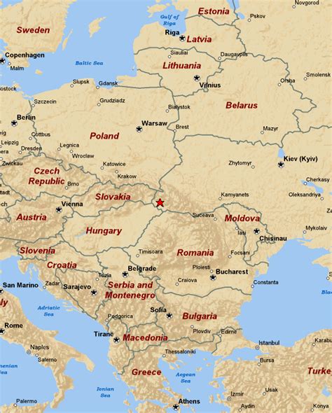 Map Of Eastern Europe With Cities World Map